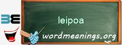 WordMeaning blackboard for leipoa